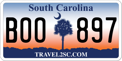 SC license plate BOO897