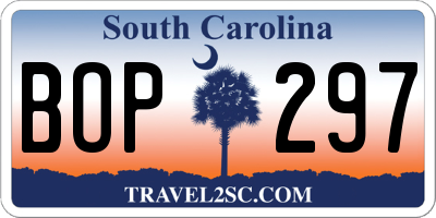 SC license plate BOP297