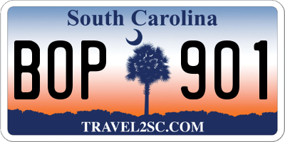 SC license plate BOP901