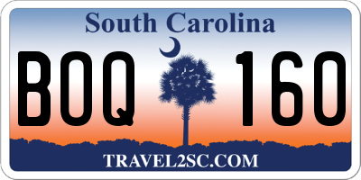 SC license plate BOQ160