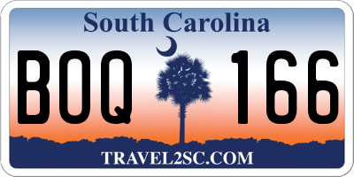 SC license plate BOQ166