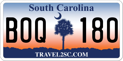 SC license plate BOQ180