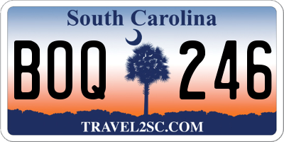 SC license plate BOQ246