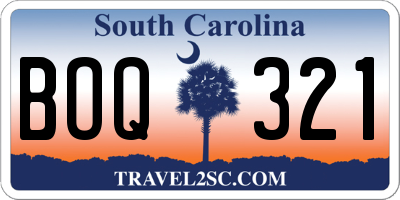SC license plate BOQ321