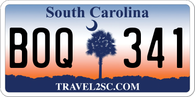 SC license plate BOQ341