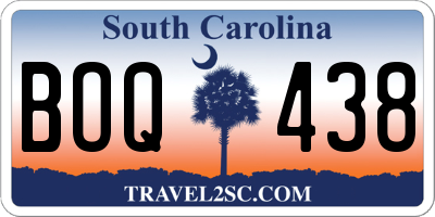 SC license plate BOQ438