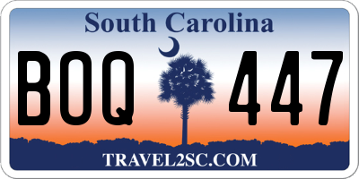 SC license plate BOQ447