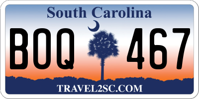 SC license plate BOQ467
