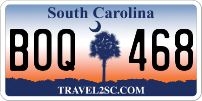 SC license plate BOQ468