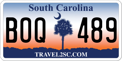 SC license plate BOQ489