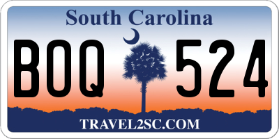 SC license plate BOQ524