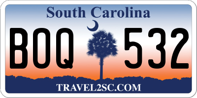 SC license plate BOQ532