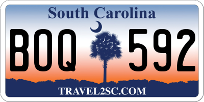 SC license plate BOQ592