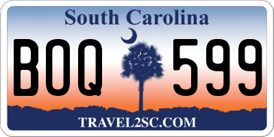 SC license plate BOQ599