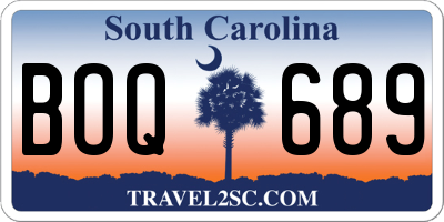 SC license plate BOQ689
