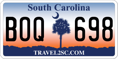 SC license plate BOQ698