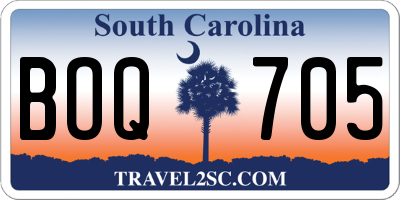 SC license plate BOQ705