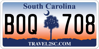 SC license plate BOQ708