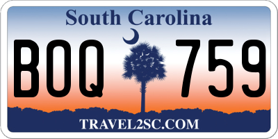 SC license plate BOQ759