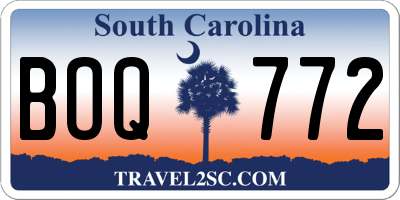 SC license plate BOQ772