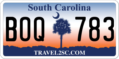 SC license plate BOQ783