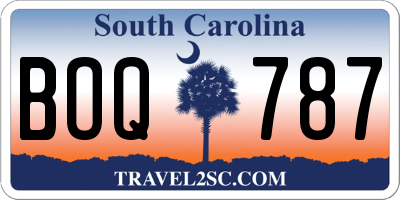 SC license plate BOQ787