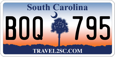 SC license plate BOQ795