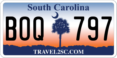SC license plate BOQ797