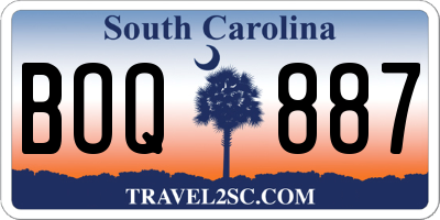 SC license plate BOQ887