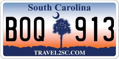 SC license plate BOQ913
