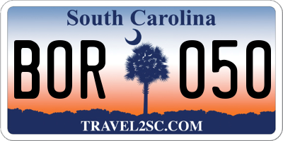 SC license plate BOR050
