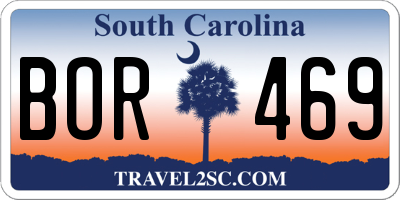 SC license plate BOR469