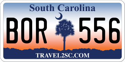 SC license plate BOR556