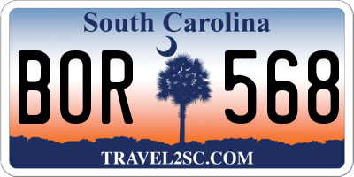 SC license plate BOR568