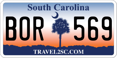 SC license plate BOR569