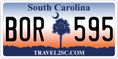 SC license plate BOR595