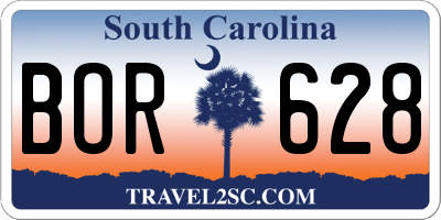 SC license plate BOR628