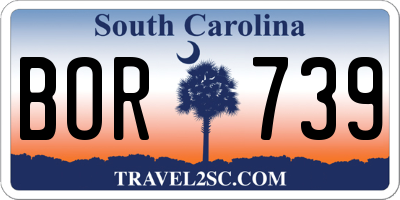 SC license plate BOR739