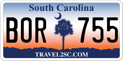 SC license plate BOR755