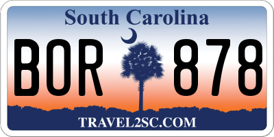 SC license plate BOR878