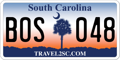 SC license plate BOS048
