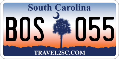 SC license plate BOS055