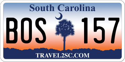 SC license plate BOS157