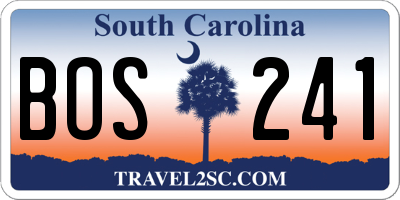 SC license plate BOS241