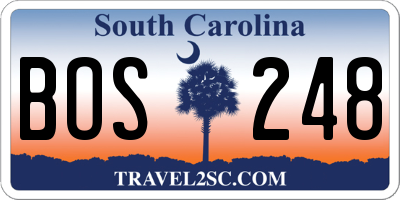 SC license plate BOS248