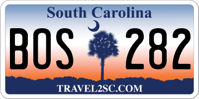 SC license plate BOS282