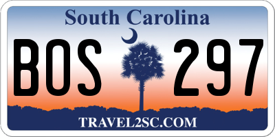 SC license plate BOS297