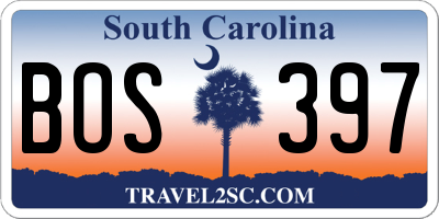 SC license plate BOS397