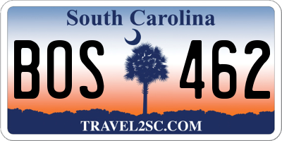 SC license plate BOS462