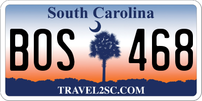 SC license plate BOS468